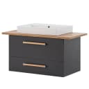 Waschtisch Duo 102cm Schwarz/Anthrazit | Schwarz