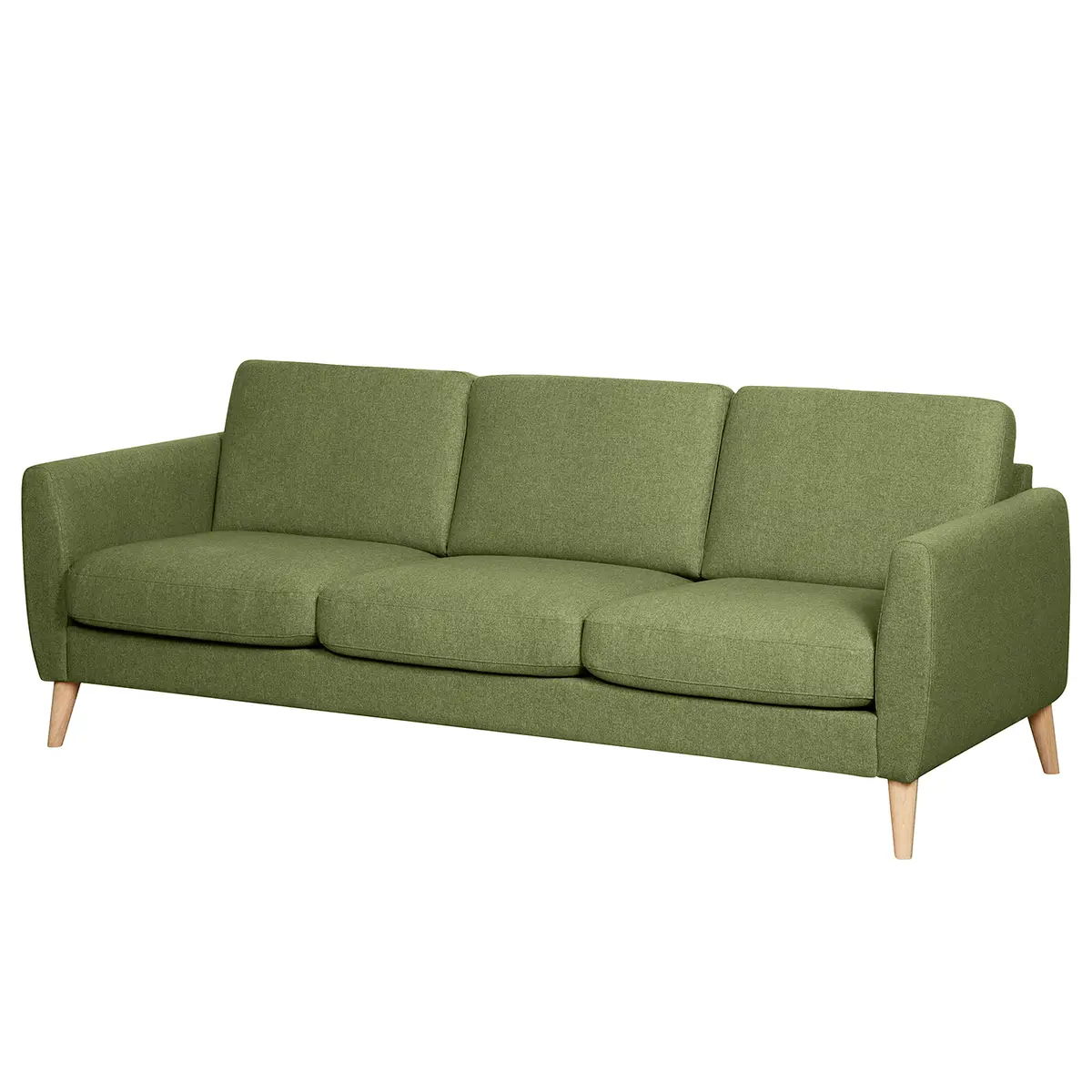 Sofa Kustavi 3-Sitzer Grün/Olivgrün Strukturstoff | Grün