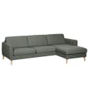 Ecksofa Kustavi Grau/Grau Strukturstoff 270cm Skandi | Grau