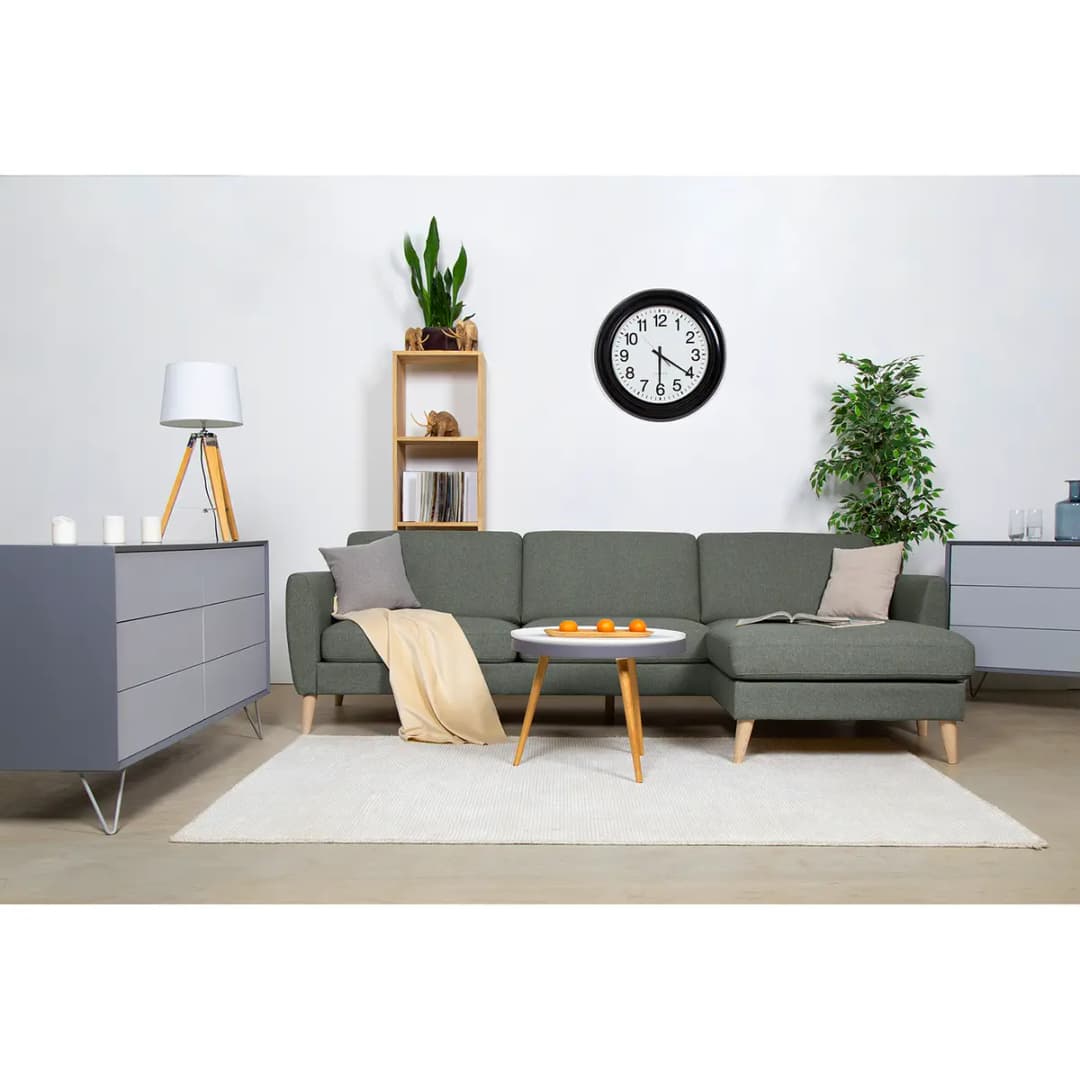 Ecksofa Kustavi Grau/Grau Strukturstoff 270cm Skandi | Grau