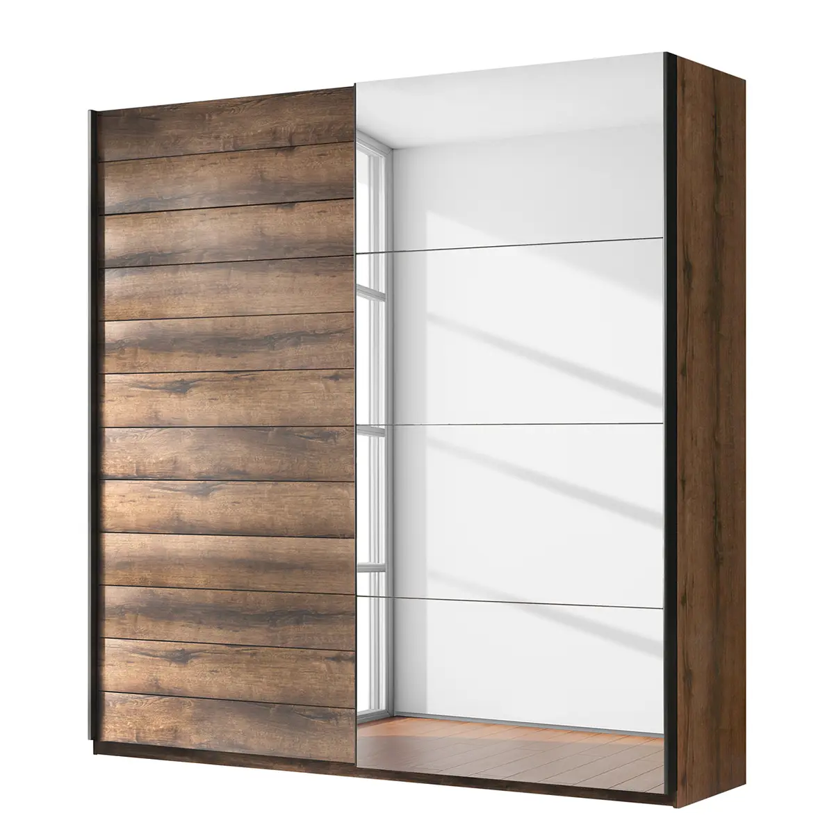 Schwebetürenschrank Salton 221cm Kernnussbaum | Holztöne