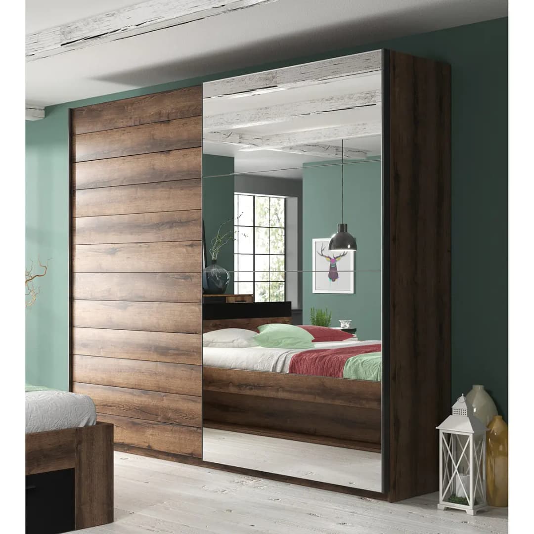 Schwebetürenschrank Salton 221cm Kernnussbaum | Holztöne