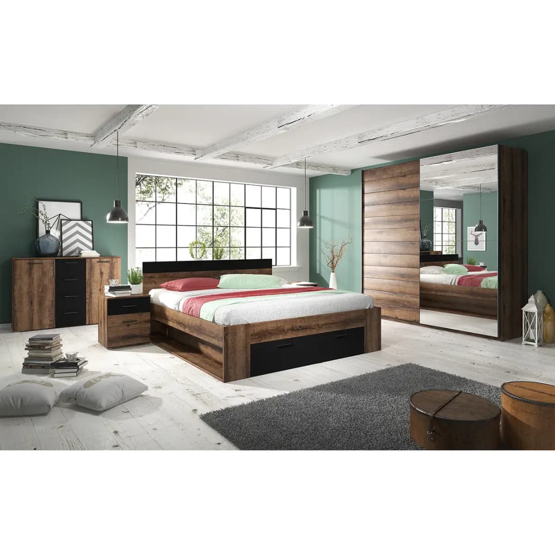 Schwebetürenschrank Salton 221cm Kernnussbaum | Holztöne