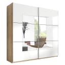 Schwebetürenschrank Salton 200cm Beige/Eiche Sanremo Dekor/Weiß