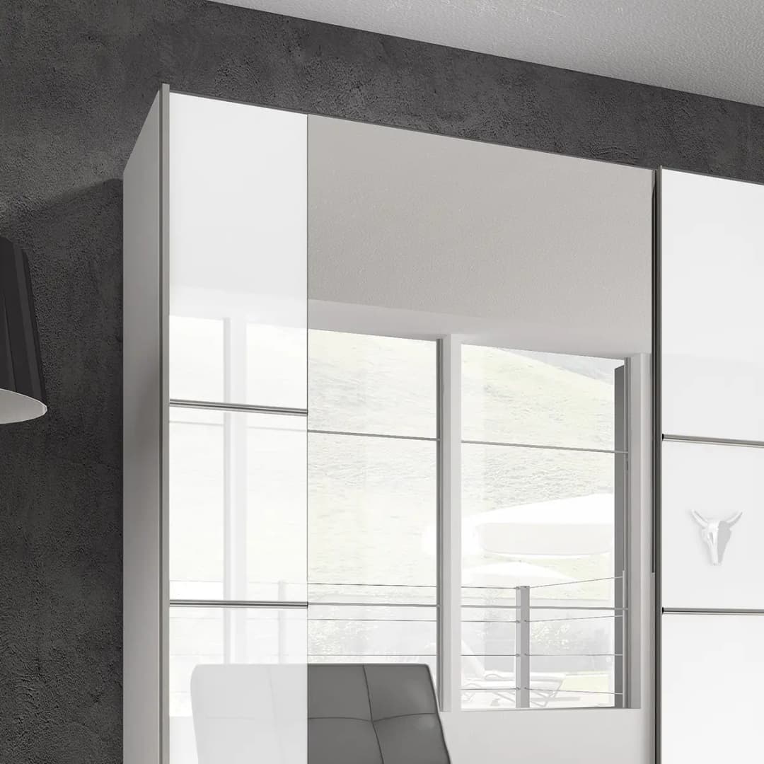 Schwebetürenschrank Salton 180cm Weiß/Weiß | Weiß