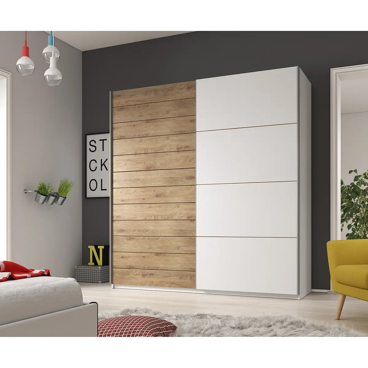 Schwebetürenschrank Scotter 270cm | Braun