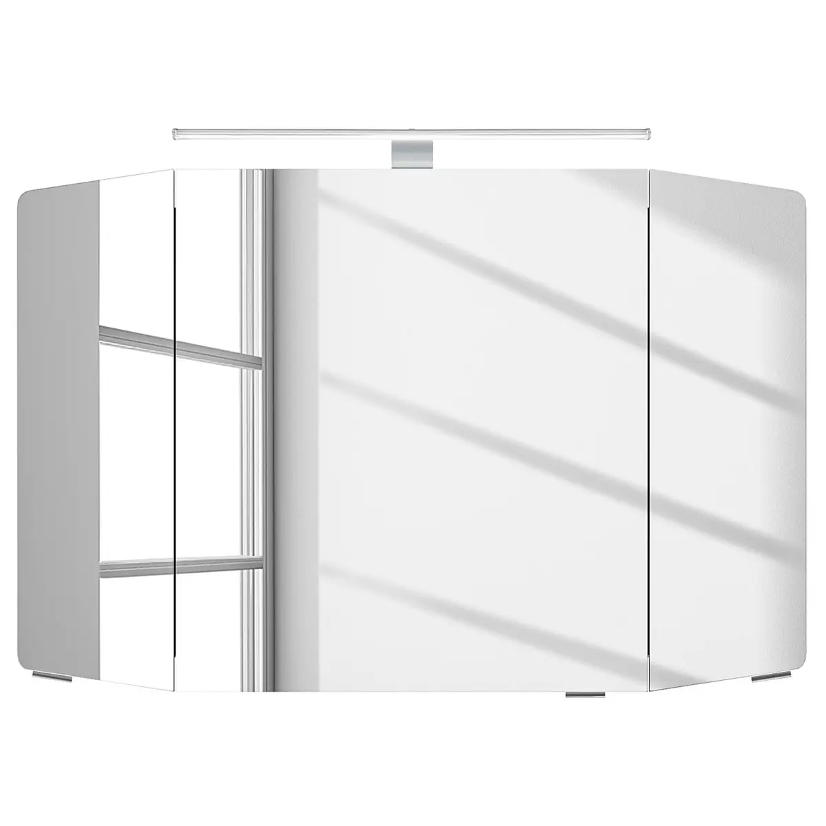Spiegelschrank Cassca 100cm Weiß/Hochglanz Weiß | Weiß