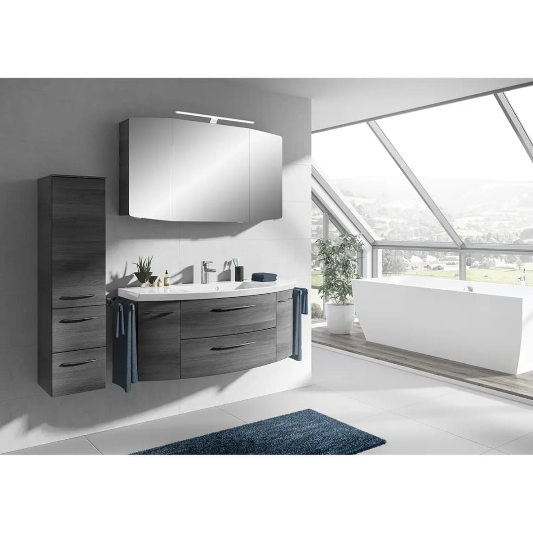Spiegelschrank Cassca 120cm Grau/Graphit | Grau