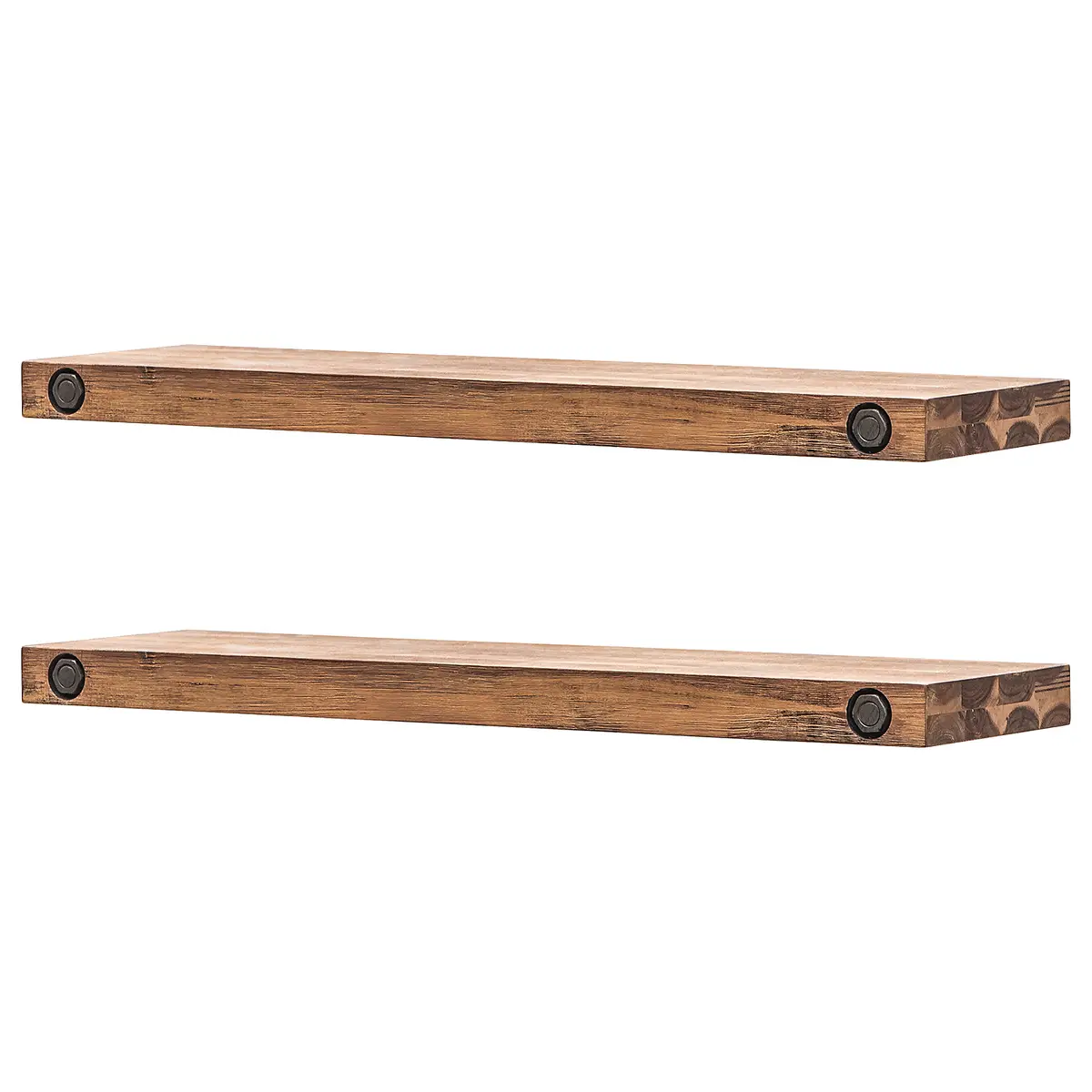 Wandboard 2er-Set Massivholz Akazie | Braun