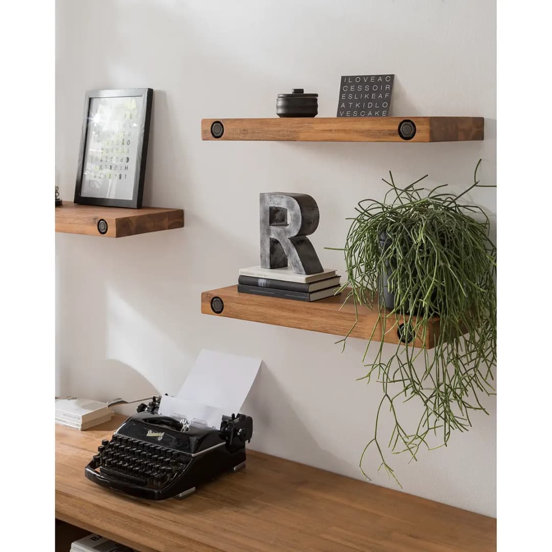 Wandboard 3er-Set Massivholz Akazie | Braun