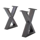 Bankgestell Grau X-Form | Grau