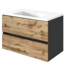 Waschtisch 80cm Multicolor/Wotaneiche Dekor | Holztöne