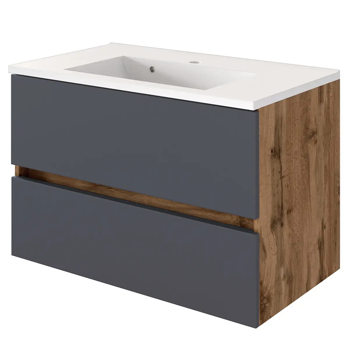 Waschtisch 80cm Grau/Matt Grau | Grau