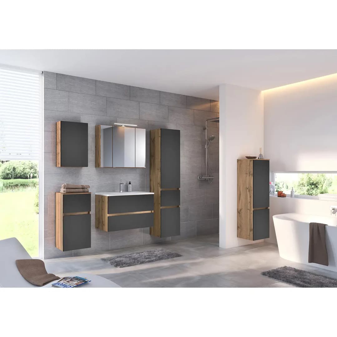 Waschtisch 80cm Grau/Matt Grau | Grau