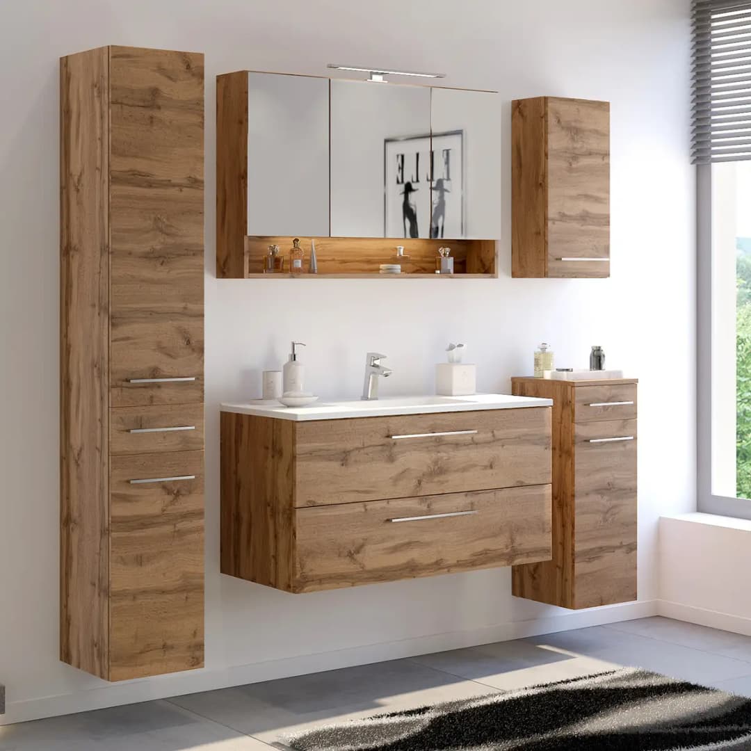 Spiegelschrank II 100cm Multicolor | Holztöne
