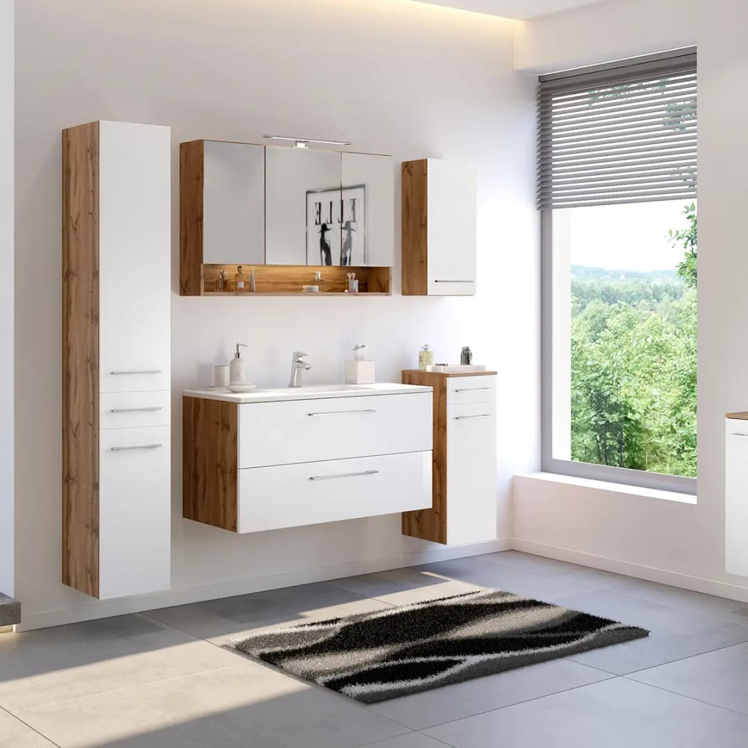 Spiegelschrank II 100cm Multicolor | Holztöne