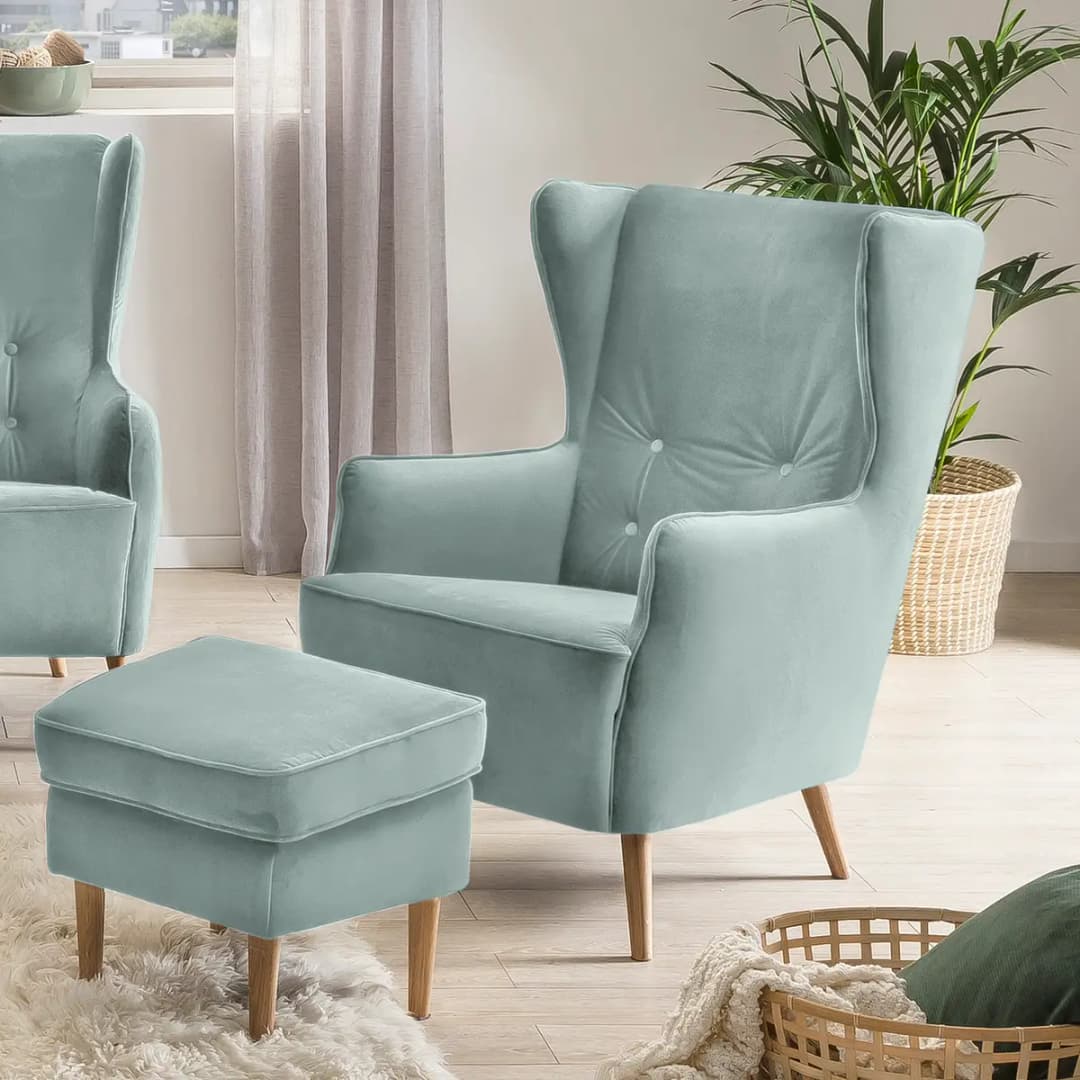 Polsterhocker Bonham | Blau