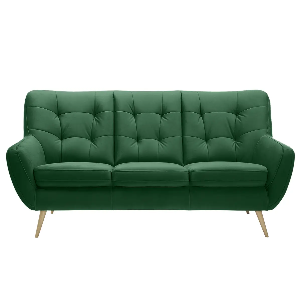 Sofa Sawston I 3-Sitzer Grün/Grün Samt | Grün