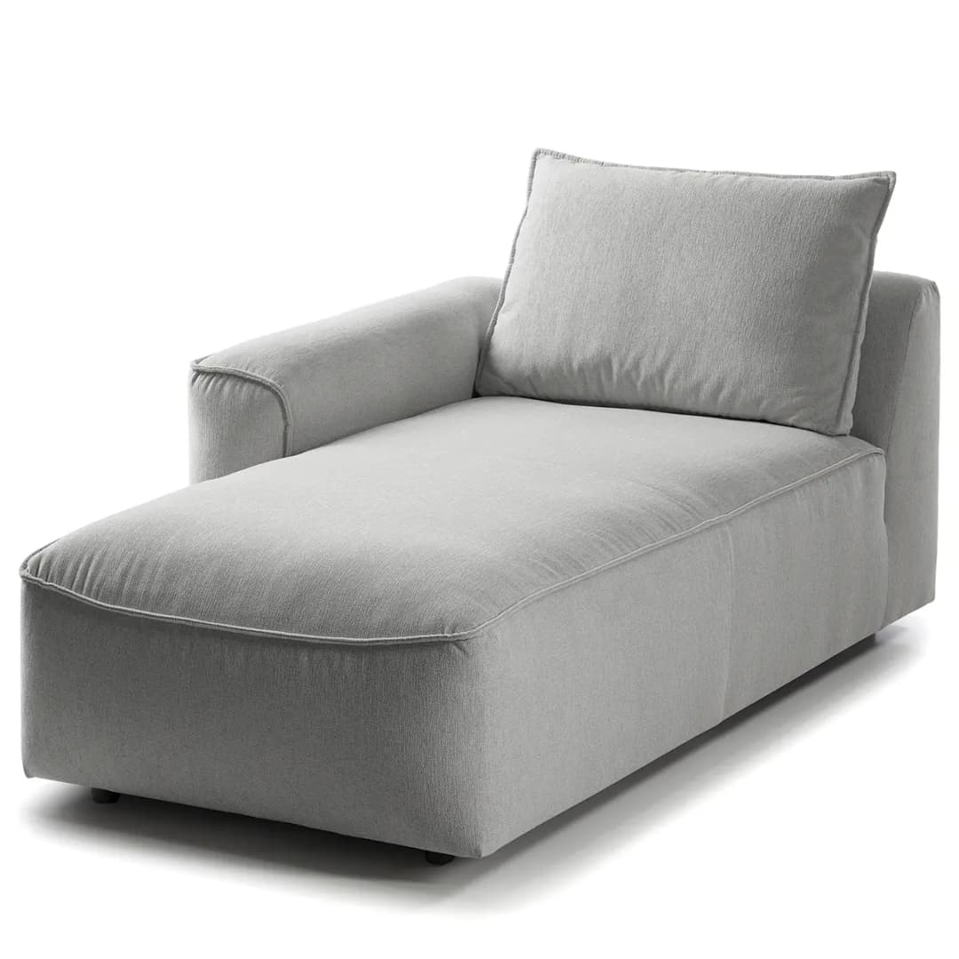 Modullongchair Grau/Hellgrau Webstoff Saia | Grau