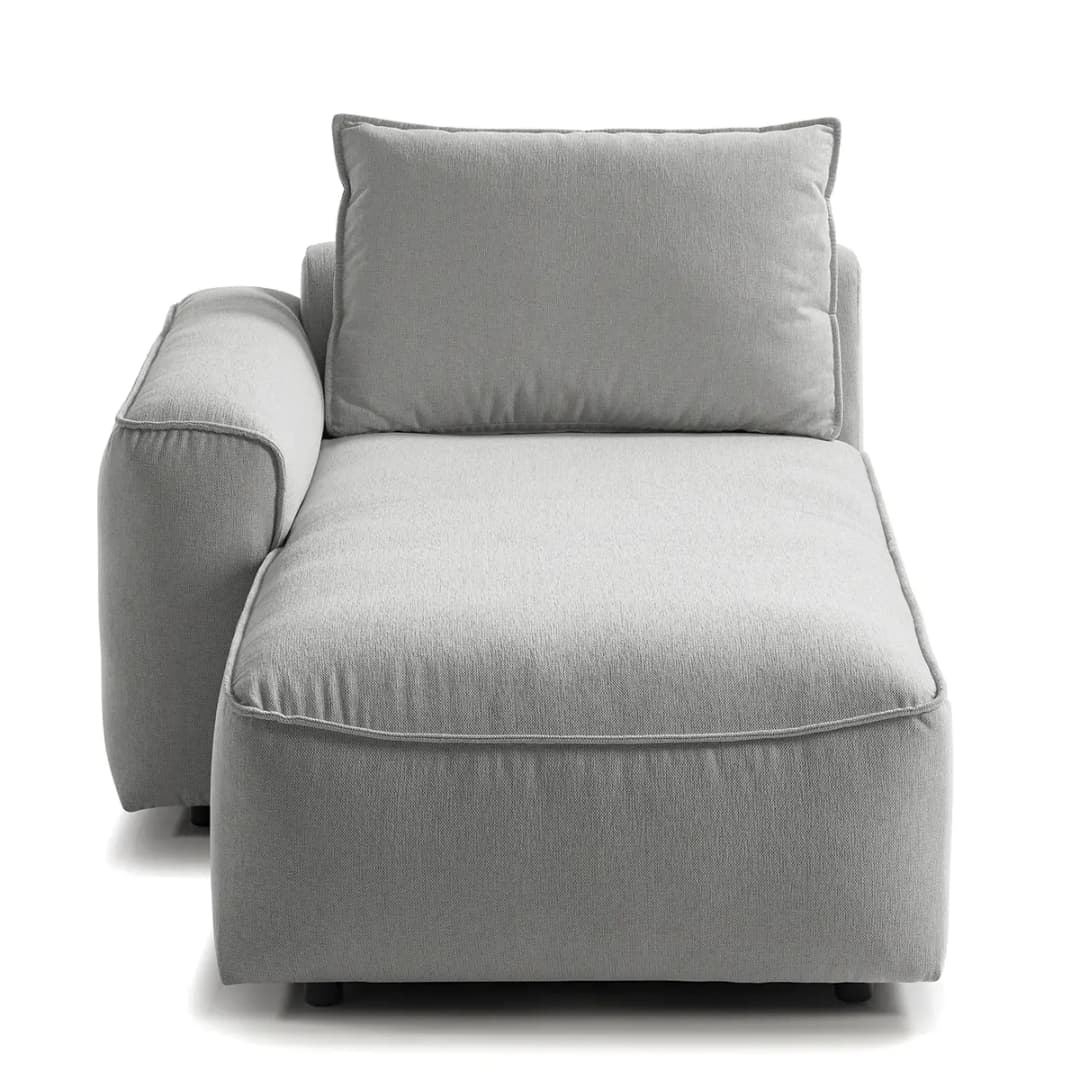 Modullongchair Grau/Hellgrau Webstoff Saia | Grau