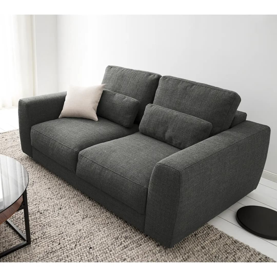 2-Sitzer Sofa Grau/Grau Webstoff Amila | Grau