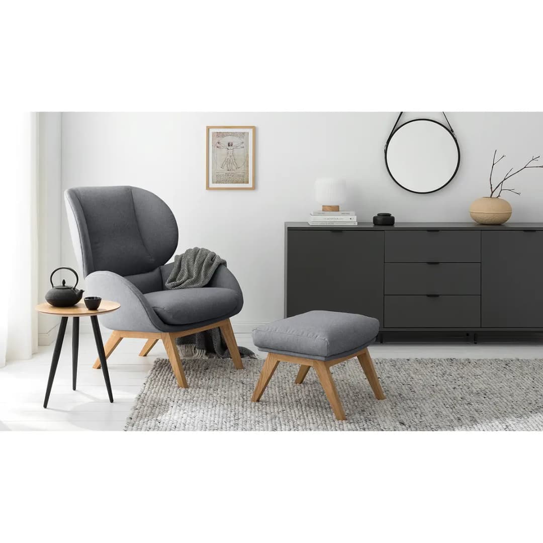 Polsterhocker | Grau