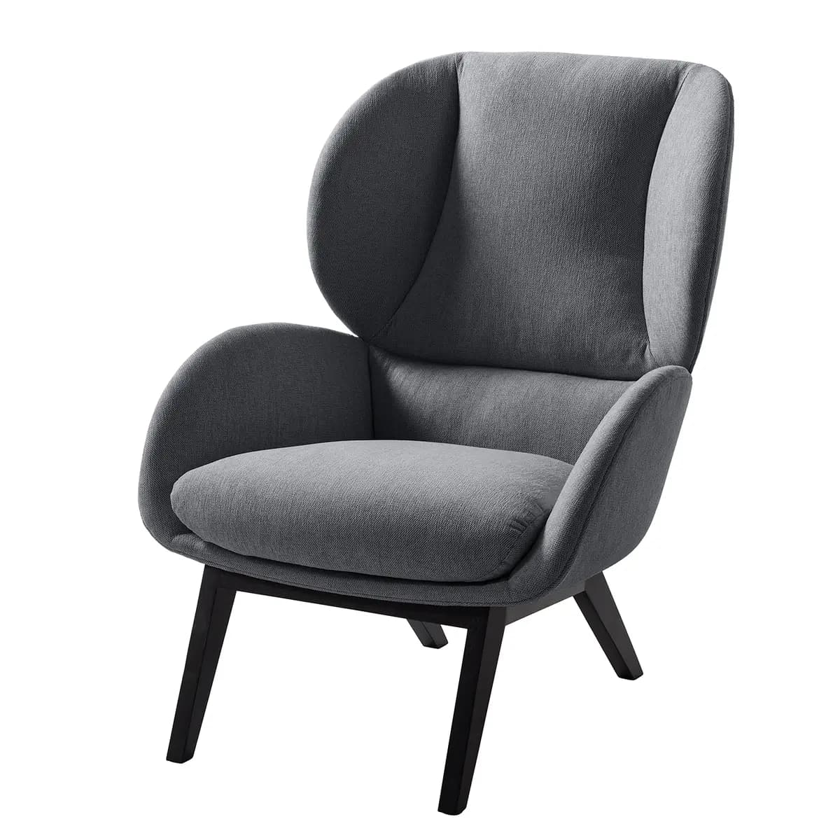 Sessel Grau/Steingrau Webstoff Saia Schwarz 82 x 102 x 90cm