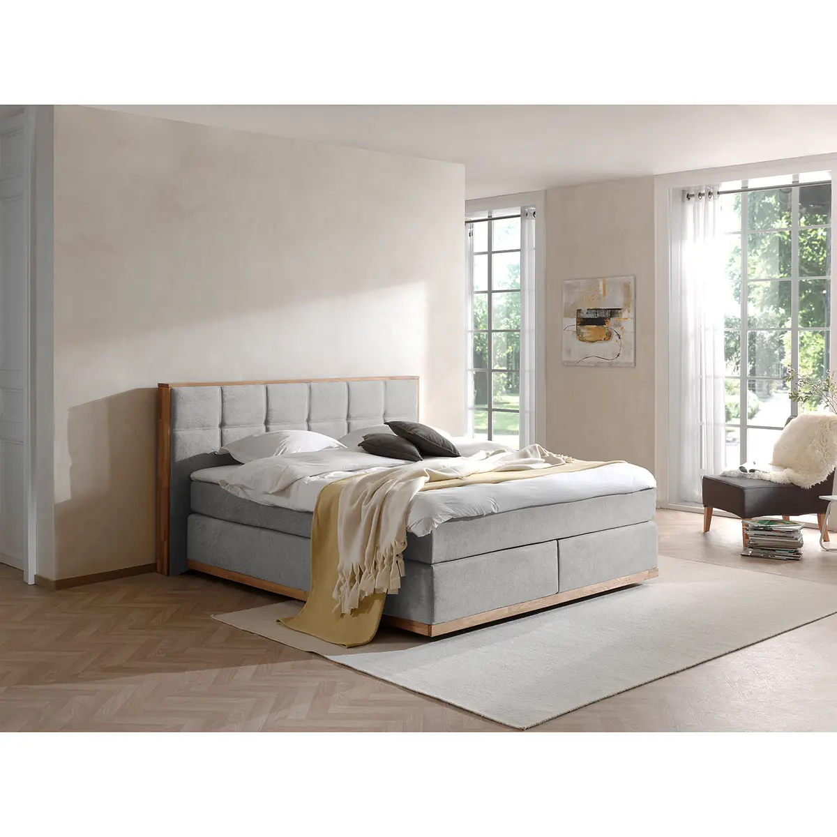 Boxspringbett Levana | Grau