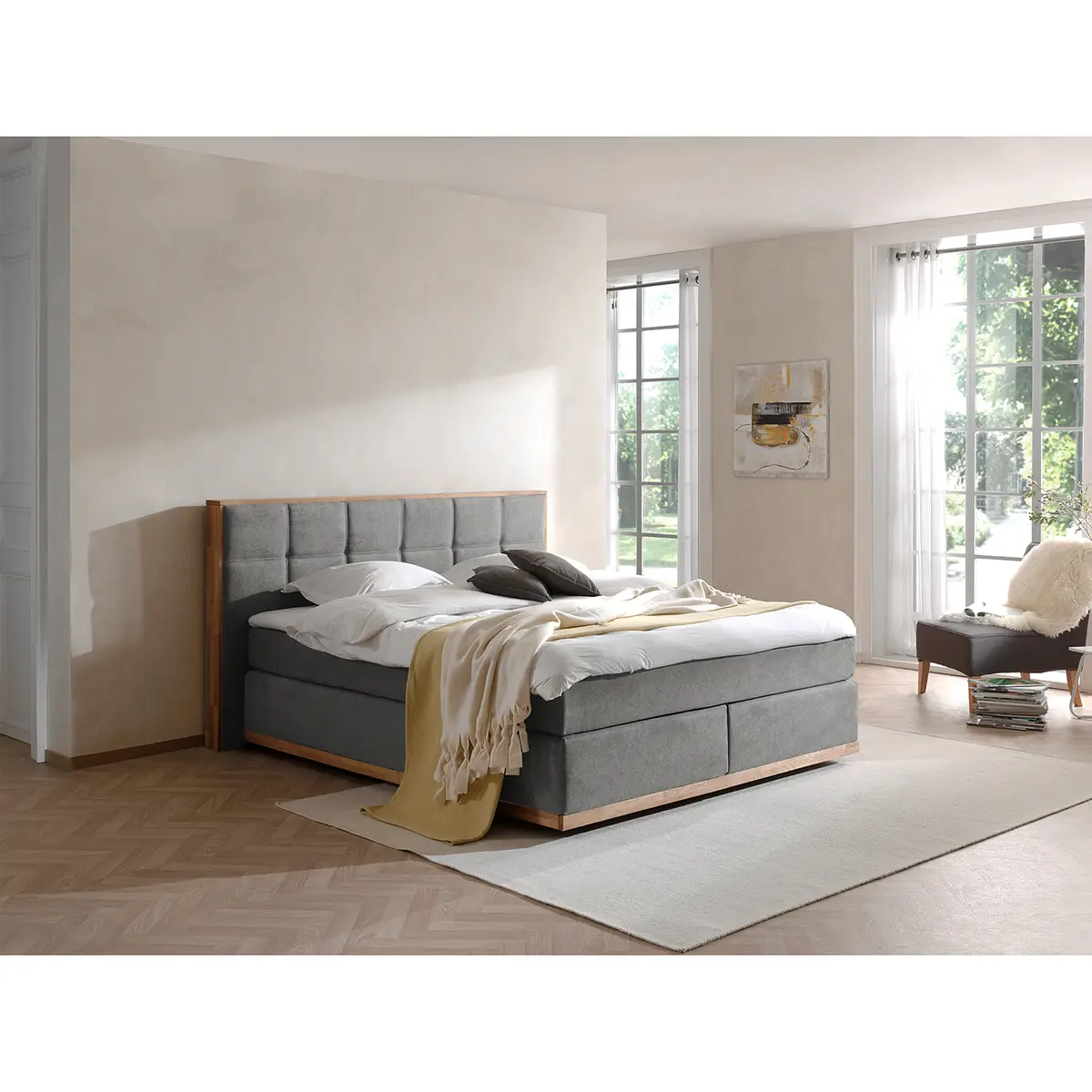 Boxspringbett Levana | Grau