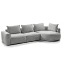 Ecksofa mit Ottomane Grau Webstoff Saia | Grau