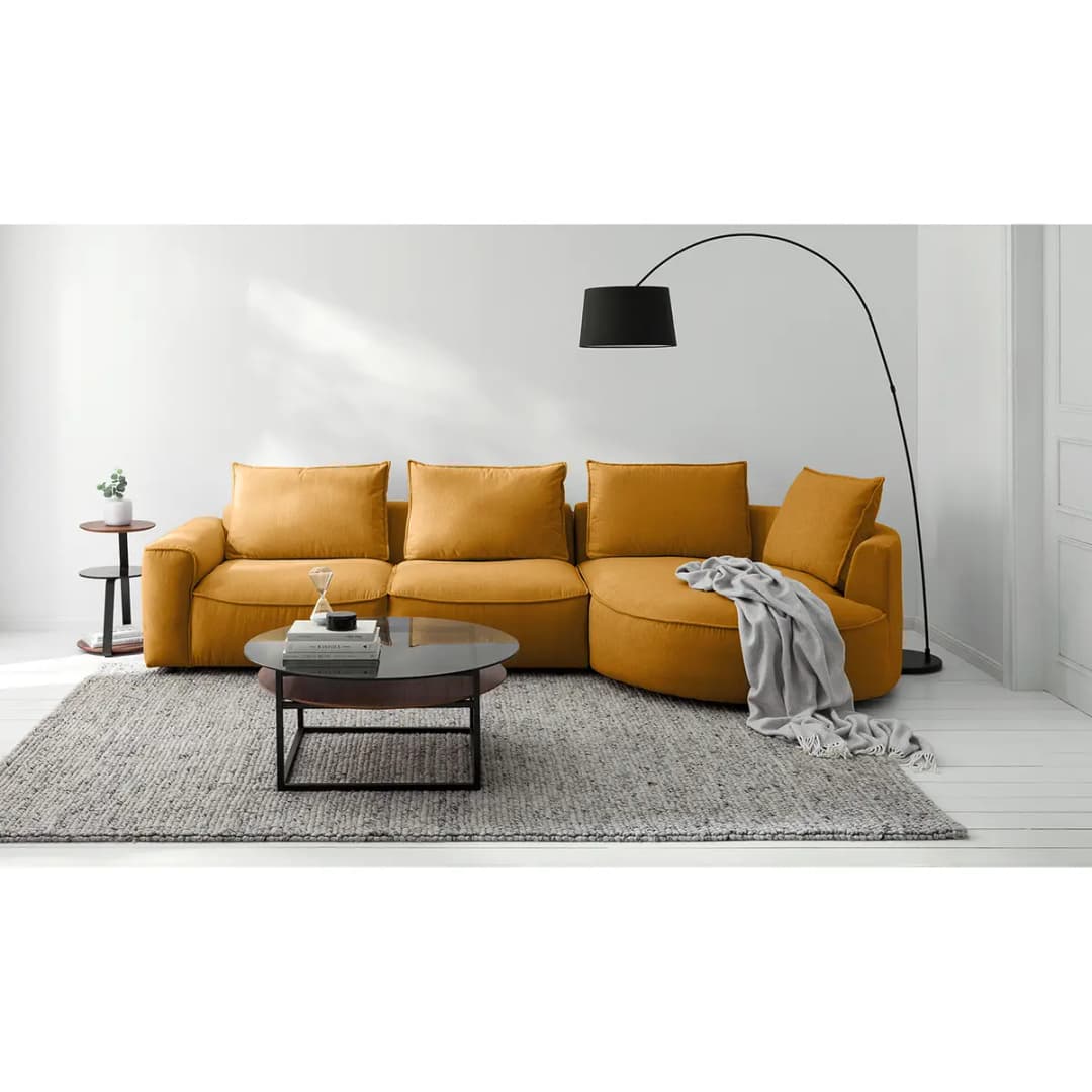 Ecksofa mit Ottomane Saia | Gelb