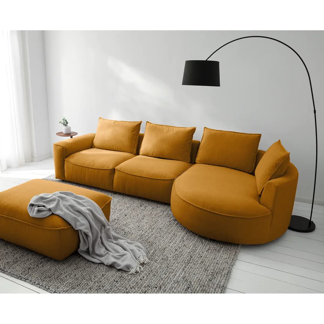 Ecksofa mit Ottomane Saia | Gelb