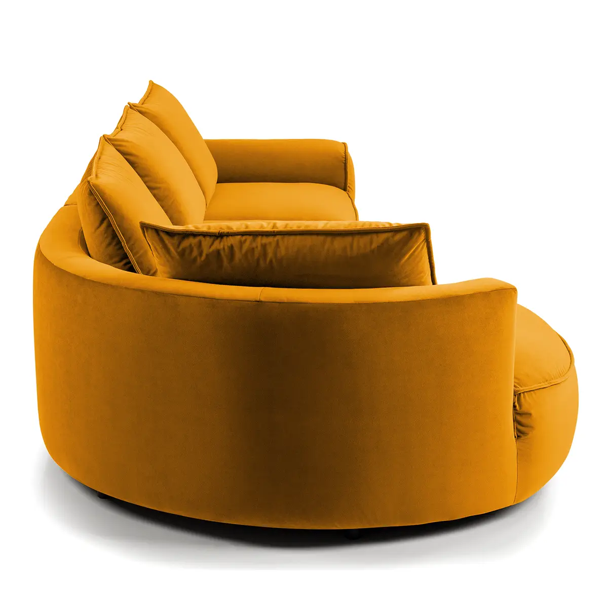 Studio Copenhagen Ecksofa mit Ottomane Orange Samt Shyla | Orange