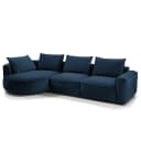 Ecksofa mit Ottomane Blau Samt Shyla | Blau