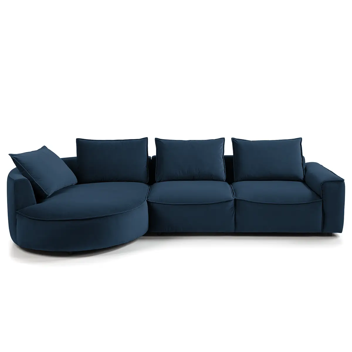 Ecksofa mit Ottomane Blau Samt Shyla | Blau
