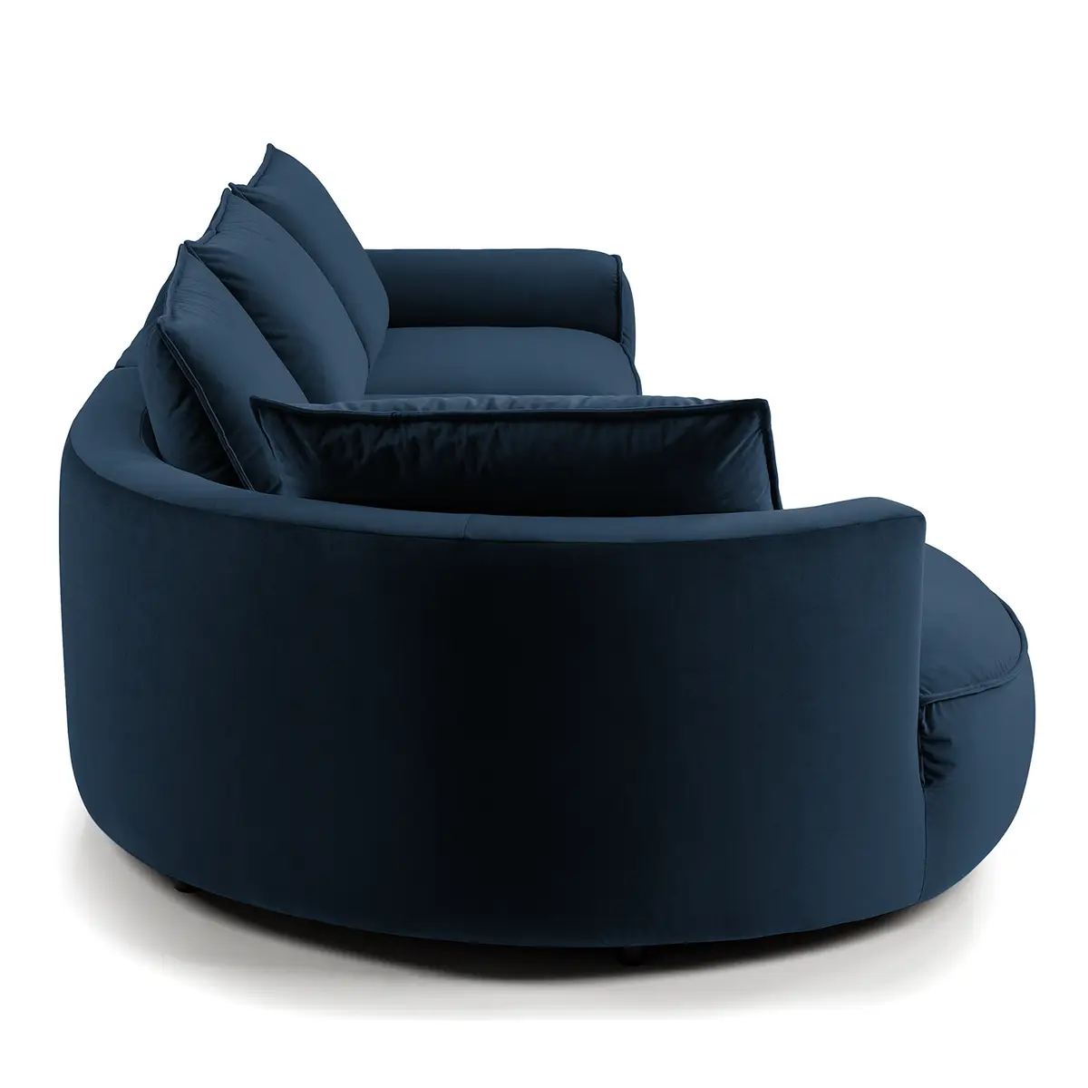 Ecksofa mit Ottomane Blau Samt Shyla | Blau