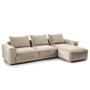 Ecksofa mit Longchair Gold Samt Shyla | Gold