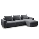 Ecksofa mit Longchair Grau Webstoff Saia | Grau