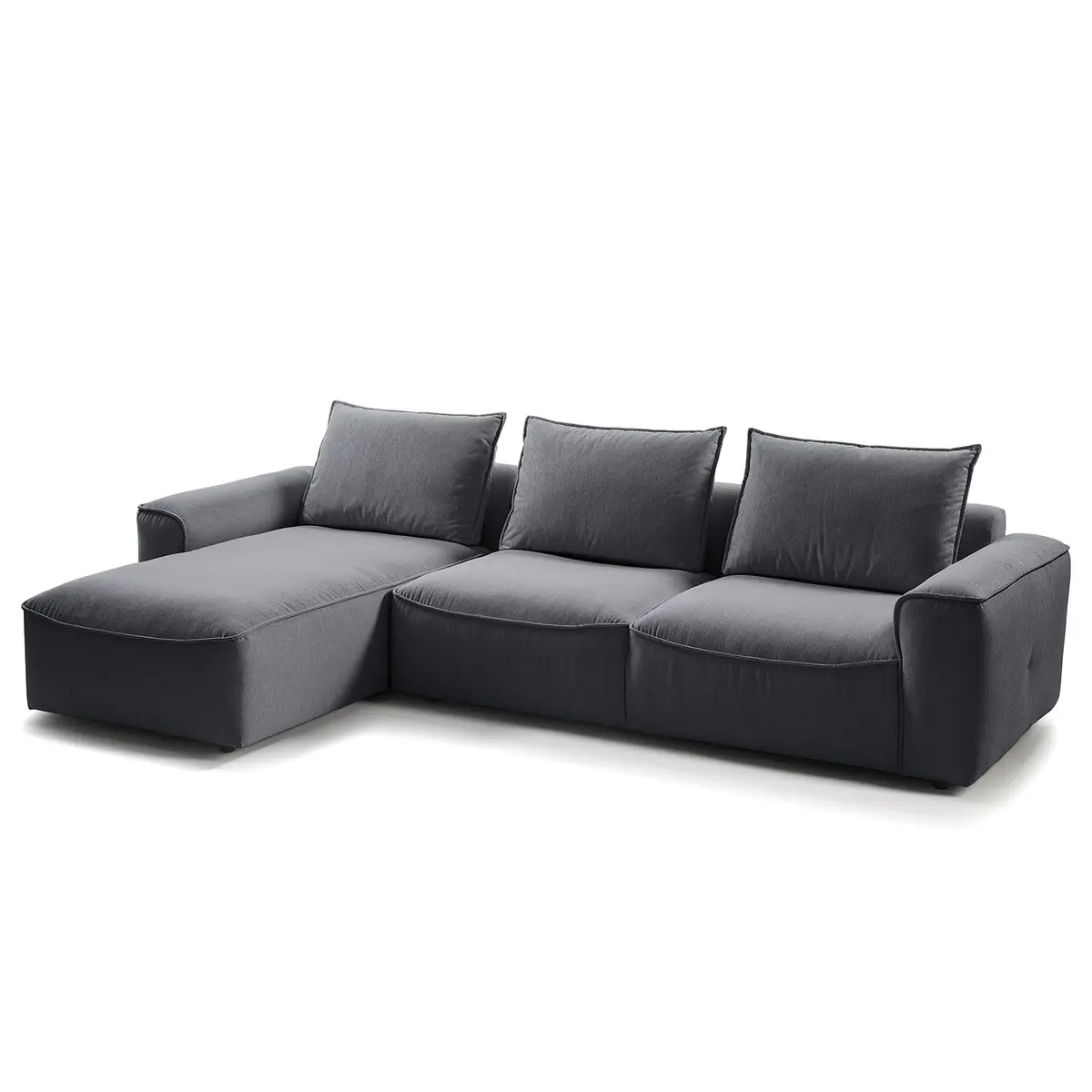 Ecksofa mit Longchair Saia | Grau