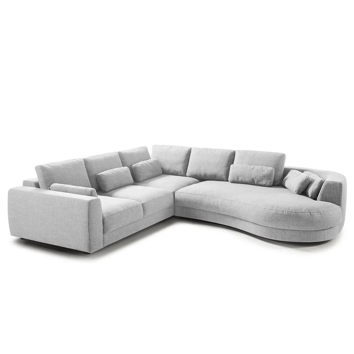 Ecksofa 2-Sitzer mit Ottomane Grau Webstoff Amila | Grau