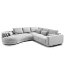 Ecksofa mit Ottomane | Grau