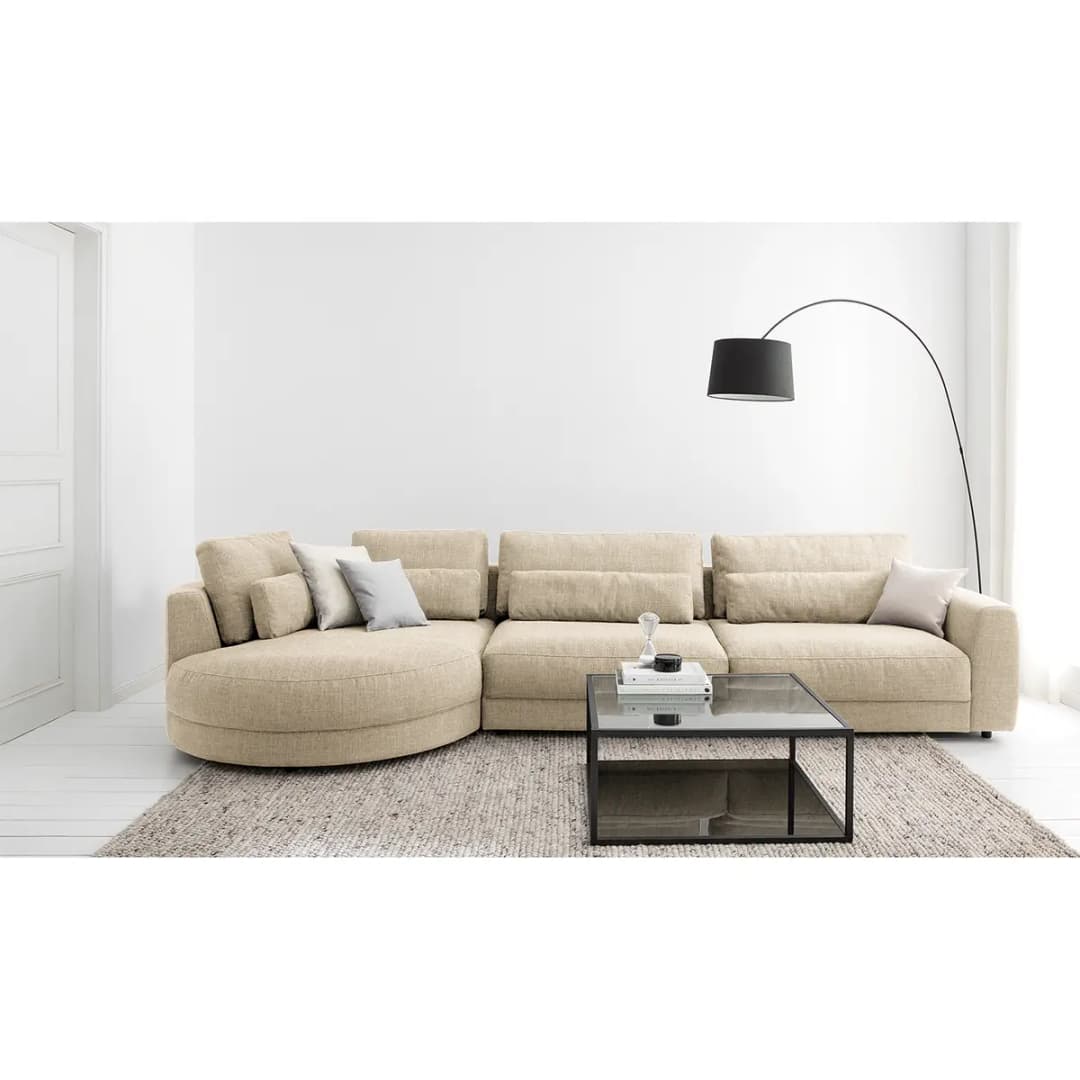 Studio Copenhagen Ecksofa 3-Sitzer mit Ottomane Amila | Beige