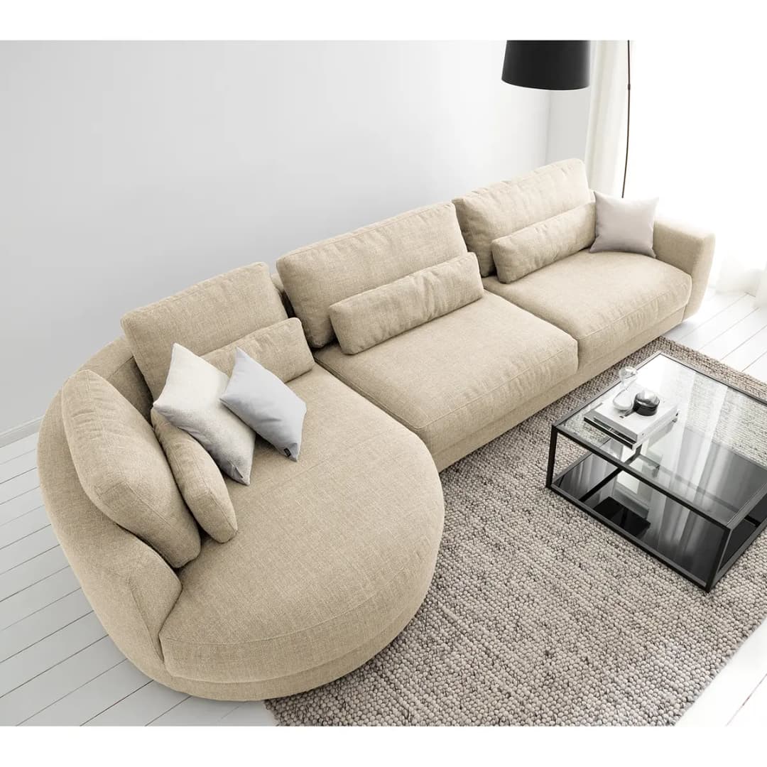 Studio Copenhagen Ecksofa 3-Sitzer mit Ottomane Amila | Beige
