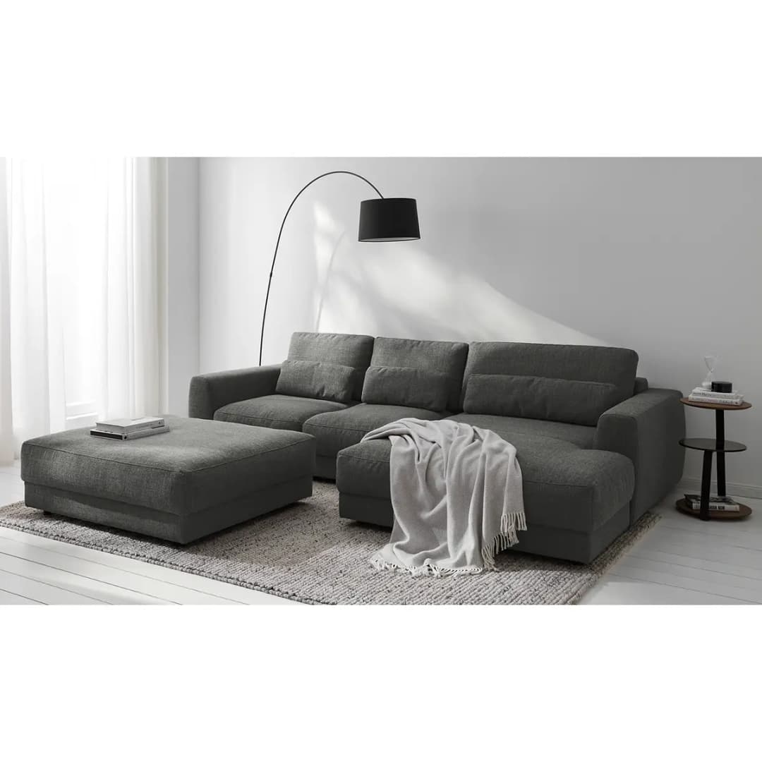 Ecksofa 2-Sitzer mit Longchair | Pink