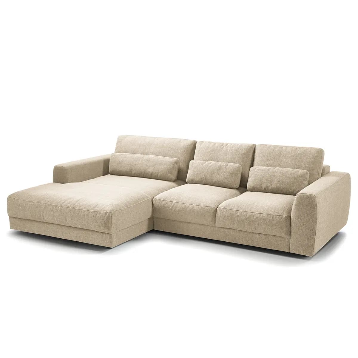 Ecksofa 2-Sitzer mit Longchair Amila | Beige