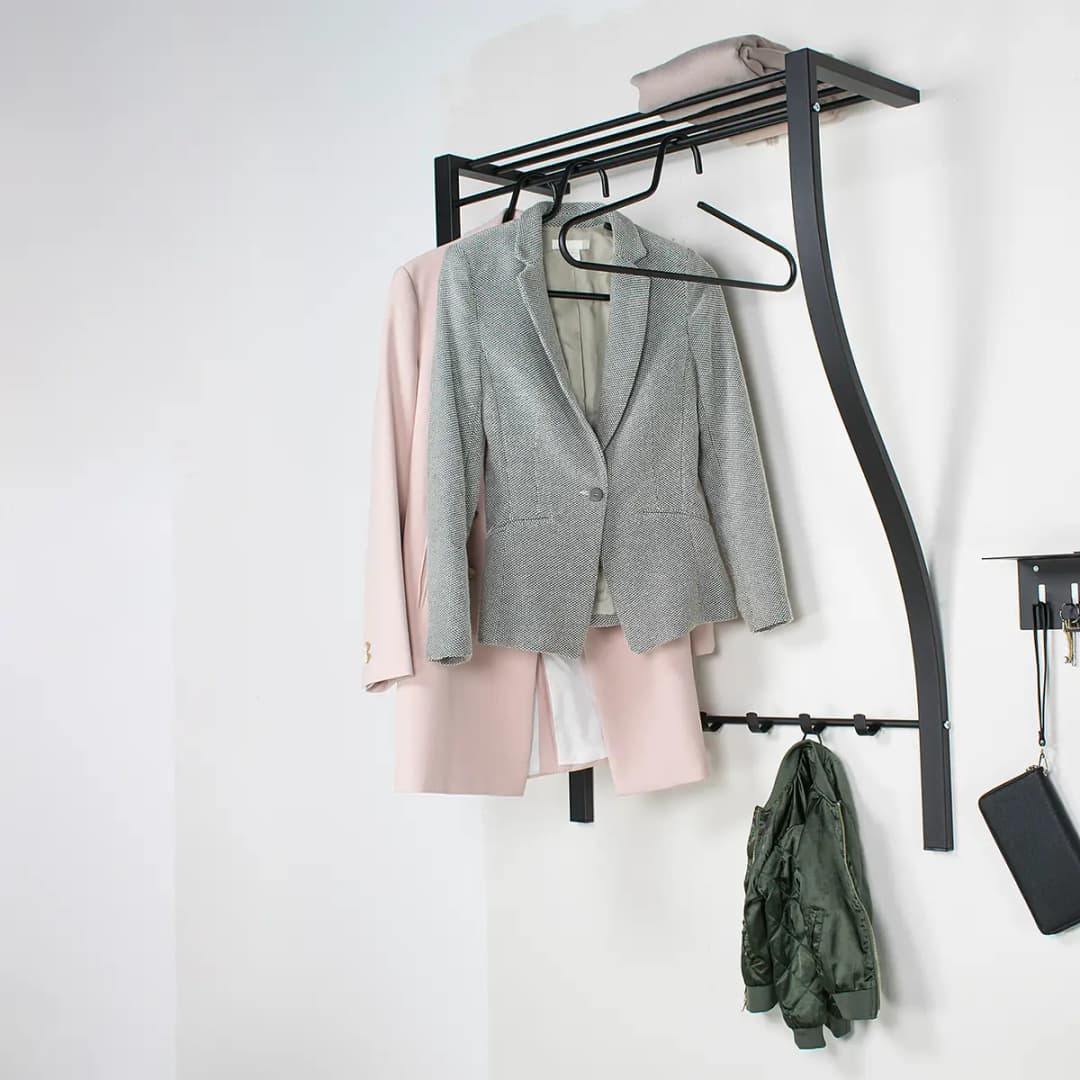 Wandgarderobe Spezzato | Schwarz