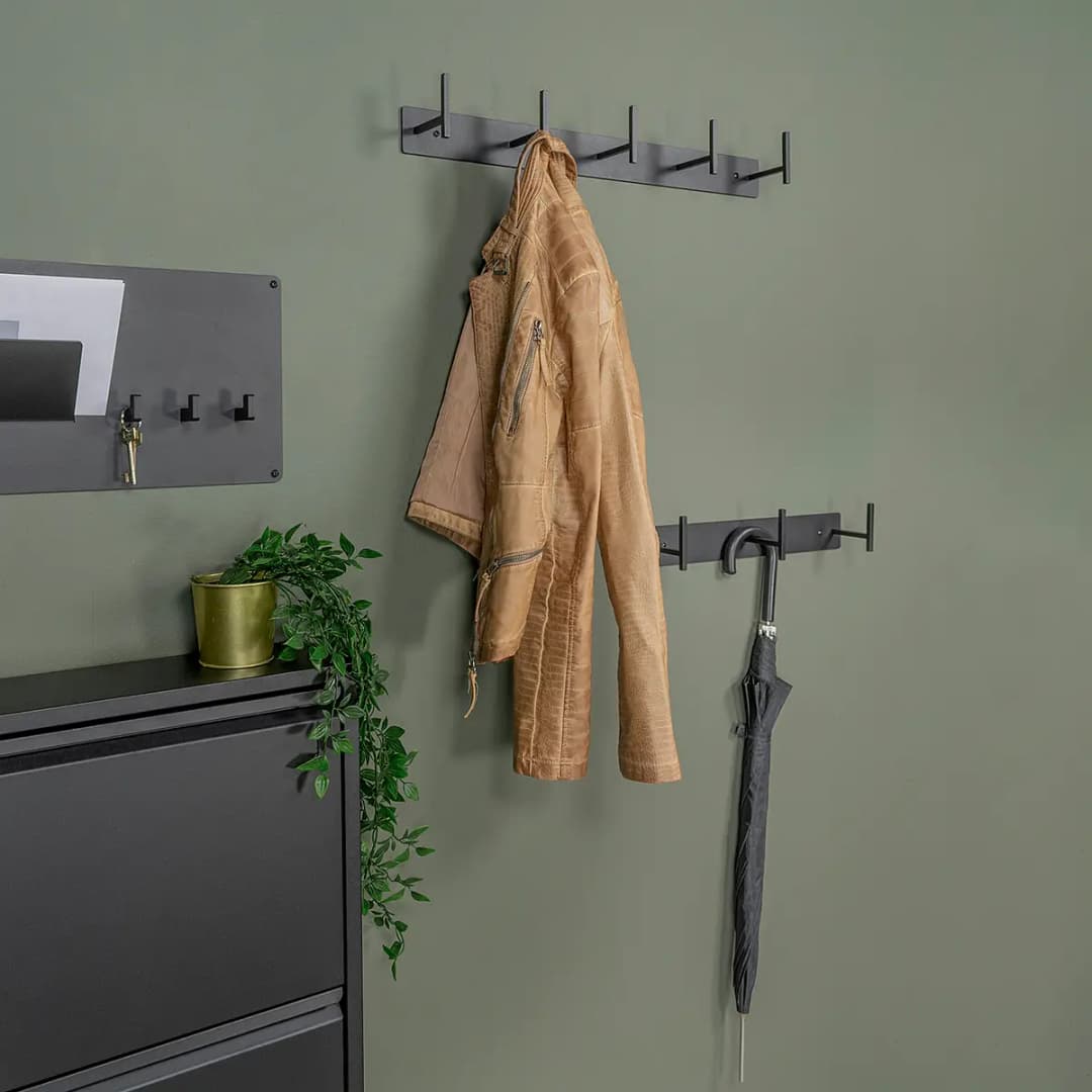 Garderobenleiste Colburn 64cm Schwarz/Schwarz | Schwarz