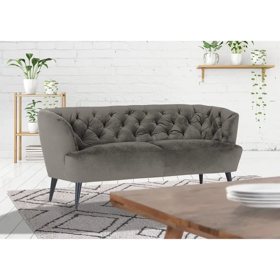 Küchensofa Burdett 210cm Grau/Grau Schwarz | Grau