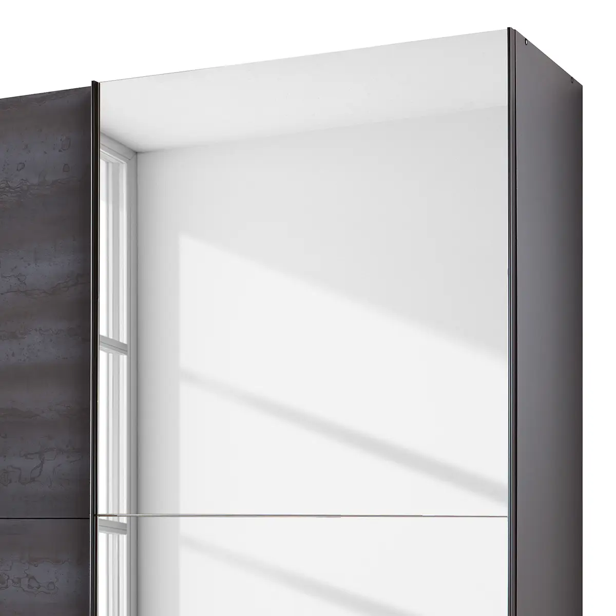 Schwebetürenschrank 135cm Schwarz | Schwarz