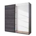 Schwebetürenschrank 180cm Schwarz | Schwarz